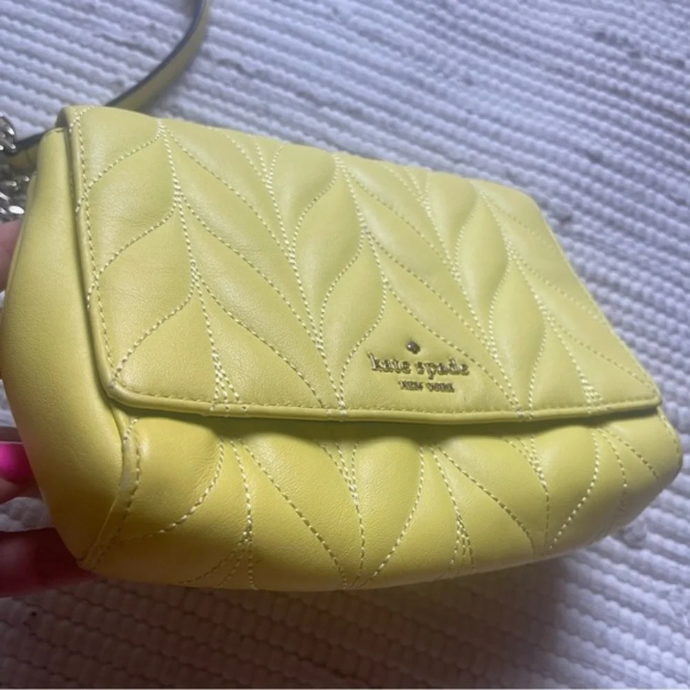 Kate Spade Briar Lane quilted mini Evelyn crossbody bag Yellow